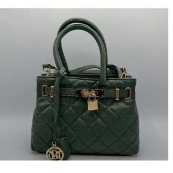 ***NWT** BADGLEY MISCHKA Green Quilted Satchel - Picture 1 of 1